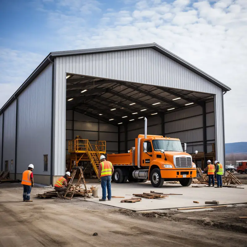 Строительство ангара для обслуживания большегрузных автомобилей